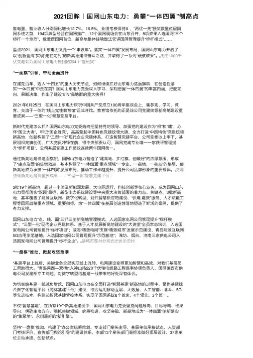 2021回眸丨国网山东电力：勇攀“一体四翼”制高点