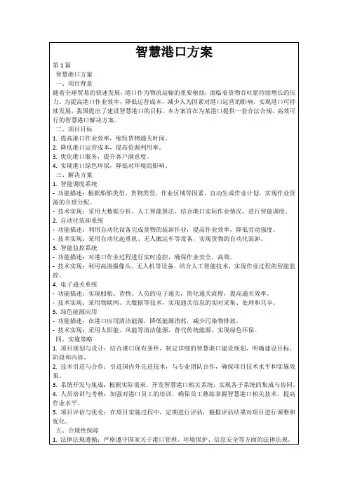 智慧港口方案