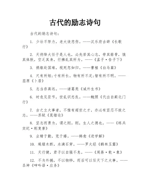 古代的励志诗句