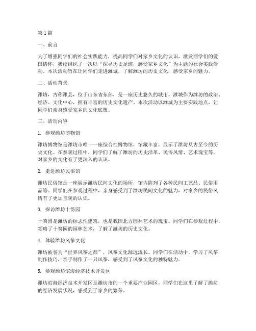 潍城社会实践活动(3篇)