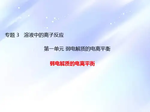 苏教版高中化学弱电解质的电离平衡精品ppt课件
