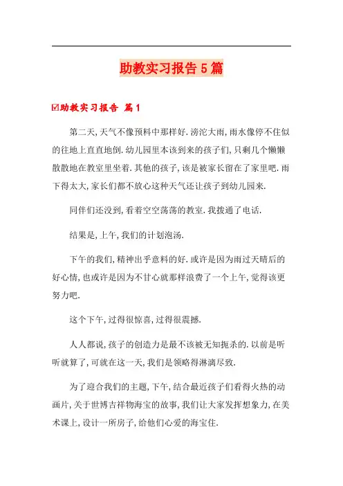 助教实习报告5篇