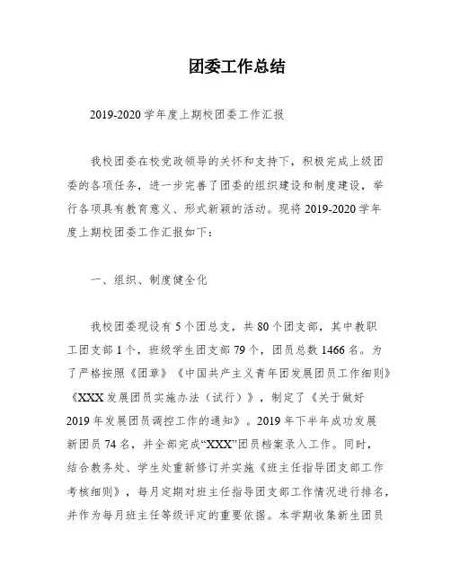 团委工作总结