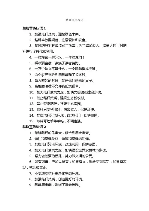 禁烧宣传标语