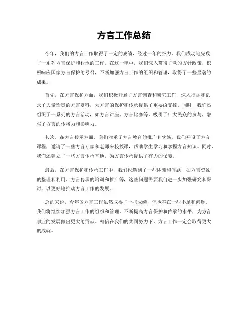 方言工作总结