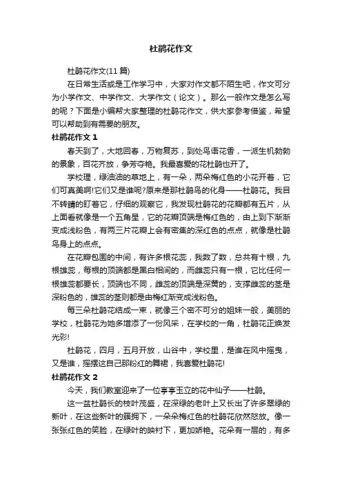 杜鹃花作文（11篇）