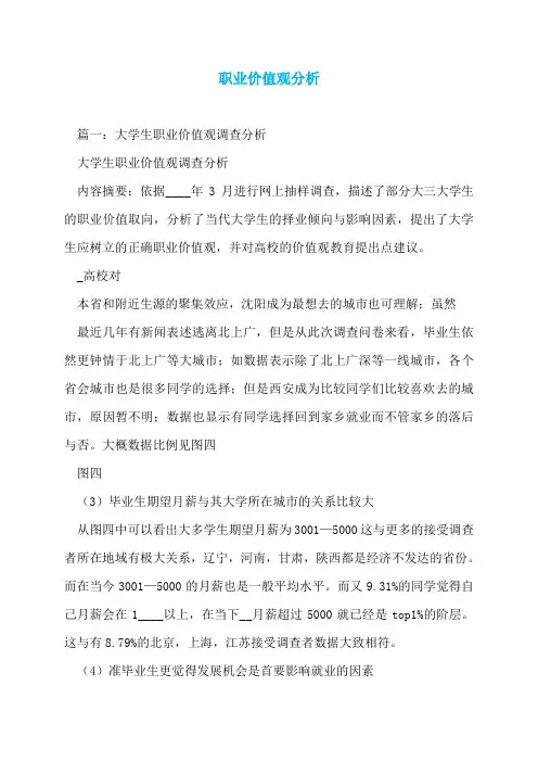 职业价值观分析