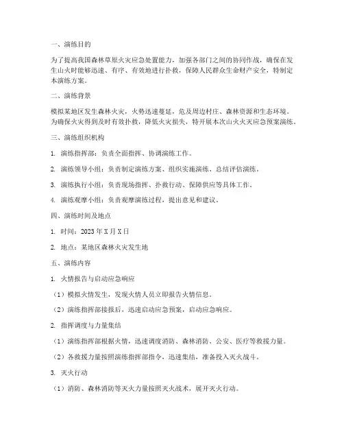 山火火灭应急预案演练