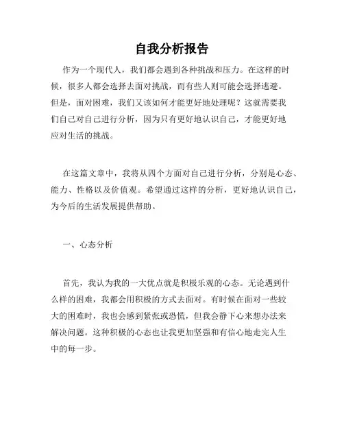 自我分析报告
