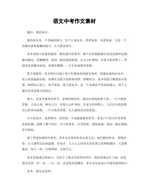 语文中考作文素材