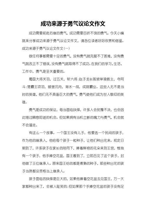成功来源于勇气议论文作文