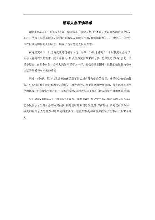 稻草人燕子读后感50字