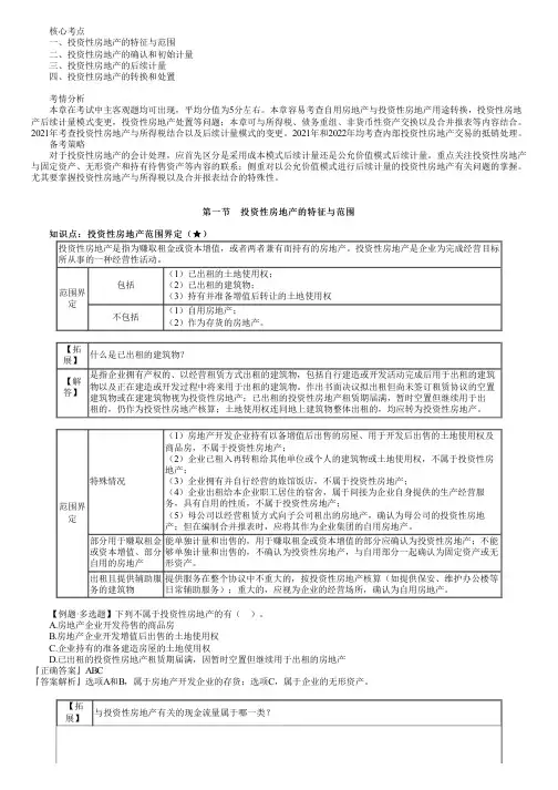 2023年注册会计师《会计》 第五章 投资性房地产