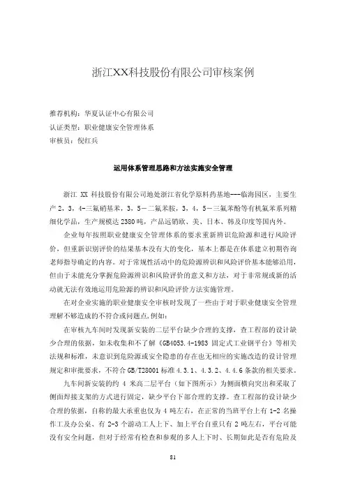 浙江XX科技股份有限公司审核案例