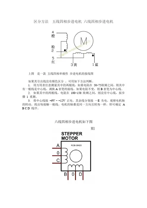 区分方法  五线四相步进电机 六线四相步进电机