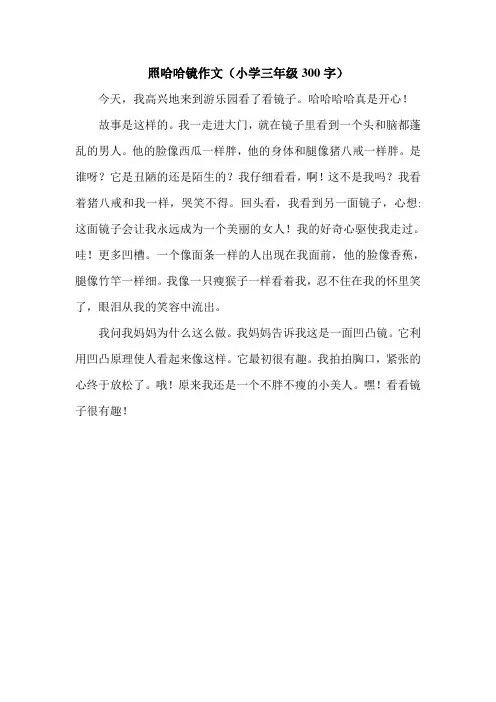 照哈哈镜作文(小学三年级300字).doc