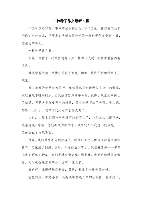 一粒种子作文最新6篇