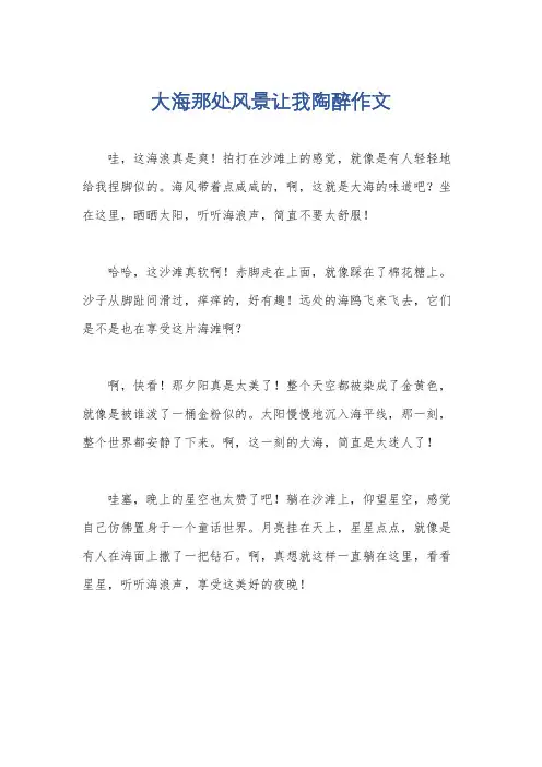 大海那处风景让我陶醉作文
