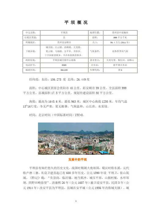 平 坝 概 况