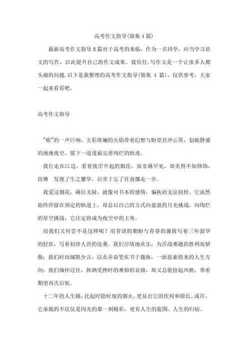 高考作文指导(锦集4篇)