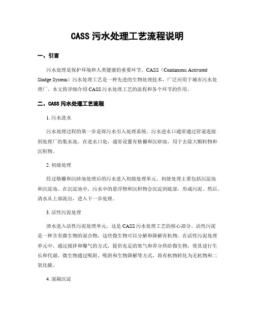 CASS污水处理工艺流程说明