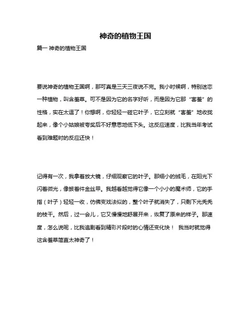 作文《神奇的植物王国》
