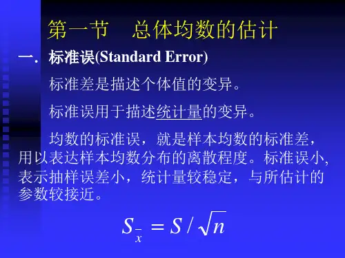 总体均数估计和T检验