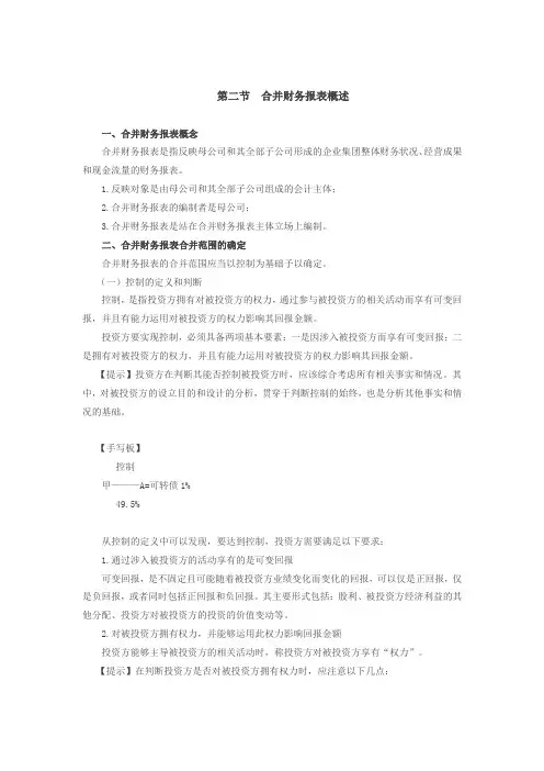 077讲_合并财务报表概念及合并范围的确定
