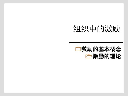 【培训课件】组织中的激励