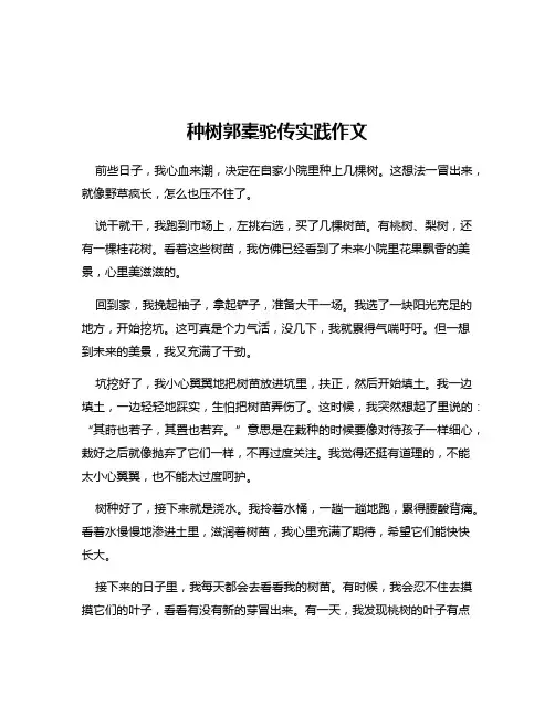种树郭橐驼传实践作文