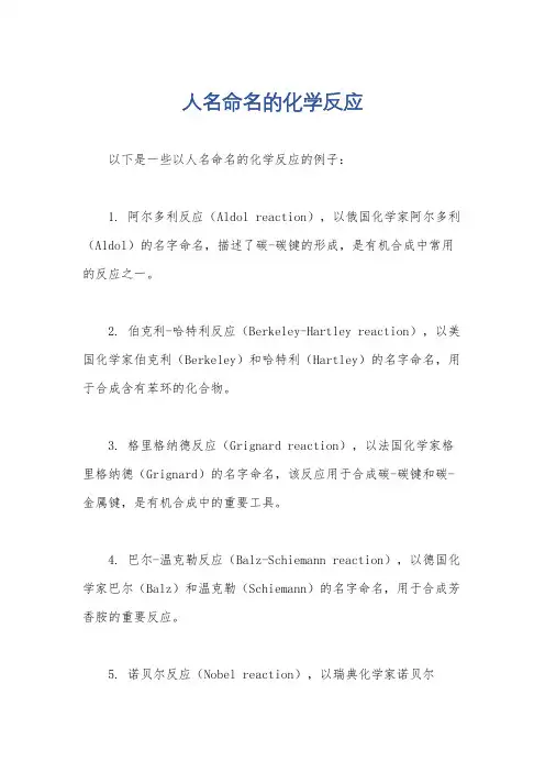 人名命名的化学反应