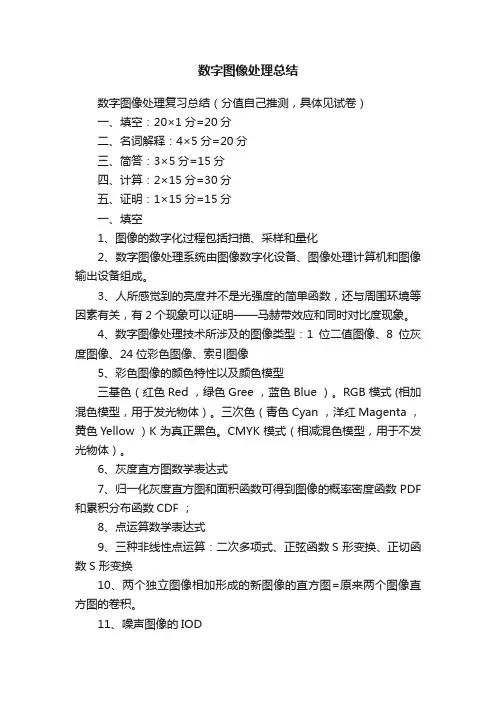 数字图像处理总结