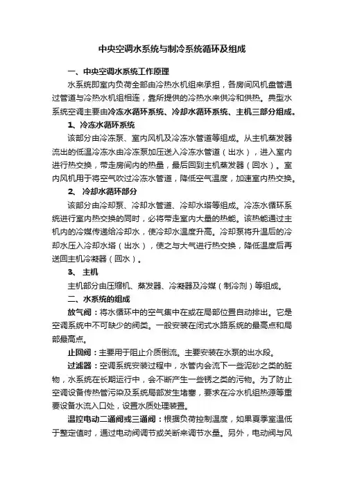 中央空调水系统与制冷系统循环及组成
