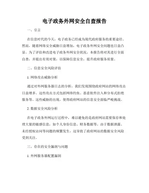 电子政务外网安全自查报告