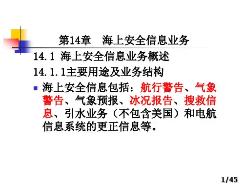 《GMDSS综合业务》第14章  海上安全信息业务