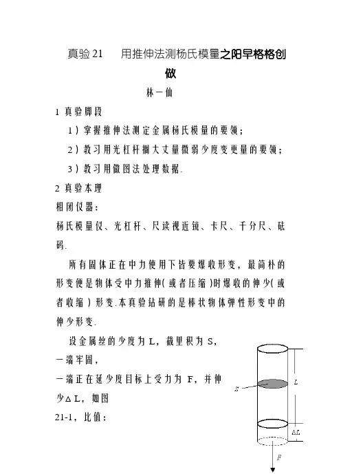 大学物理实验 报告实验21    用拉伸法测杨氏模量