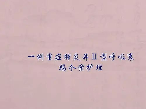 重症肺炎护理个案ppt课件