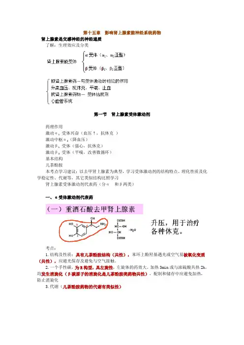 第15章 影响肾上腺素能神经系统药物1教材