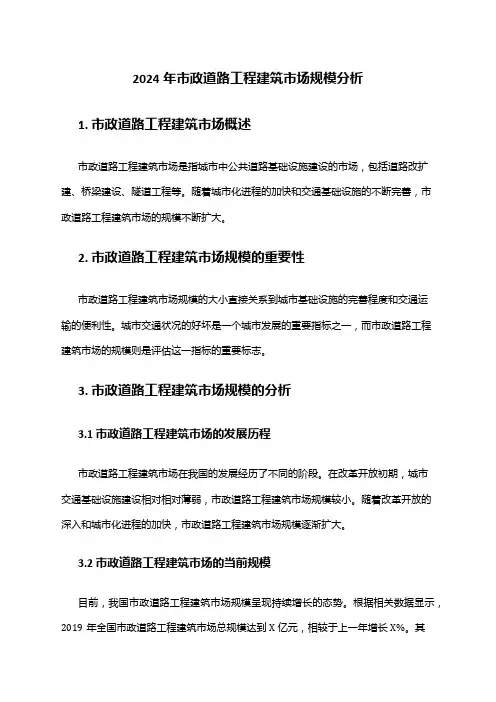 2024年市政道路工程建筑市场规模分析