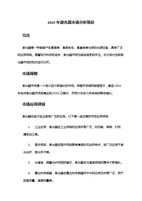 2024年激光器市场分析现状