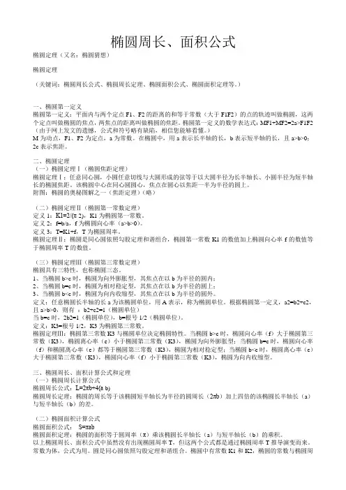 椭圆周长和面积计算公式