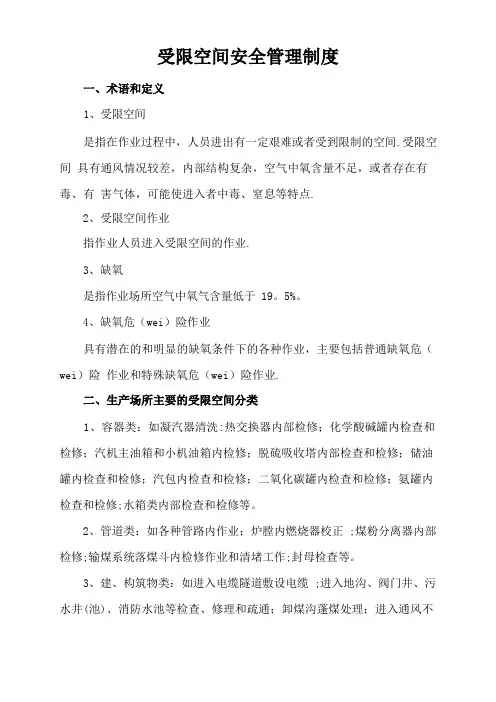 受限空间安全管理规定