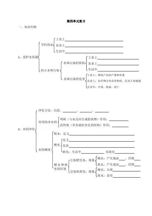 人教版九年级化学上册第四单元复习学案