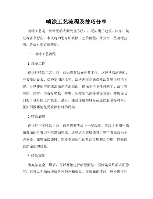喷涂工艺流程及技巧分享