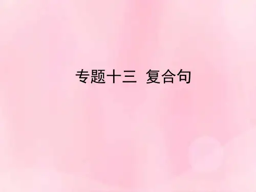 陕西省2019年中考英语总复习专题十三复合句课