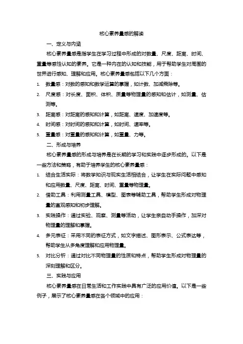 核心素养量感的解读