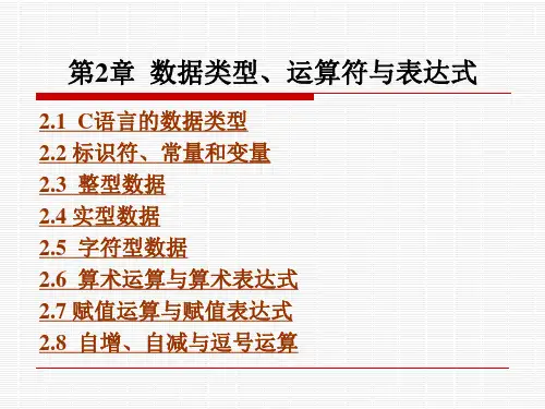 数据类型、运算符与表达式