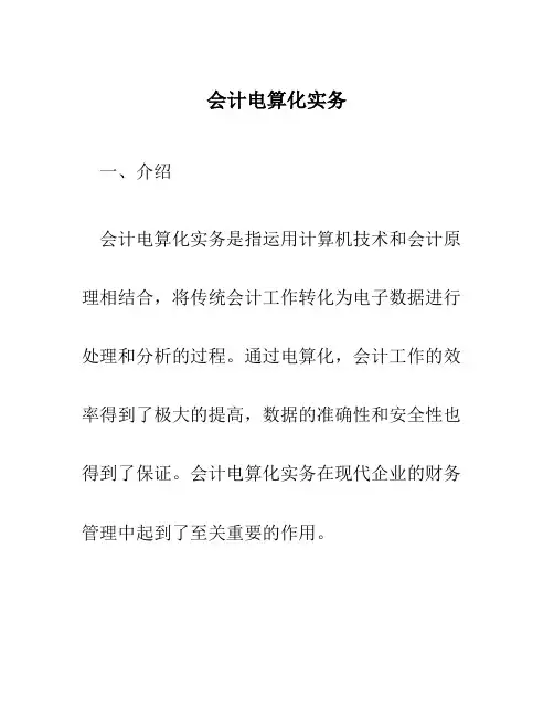 会计电算化实务