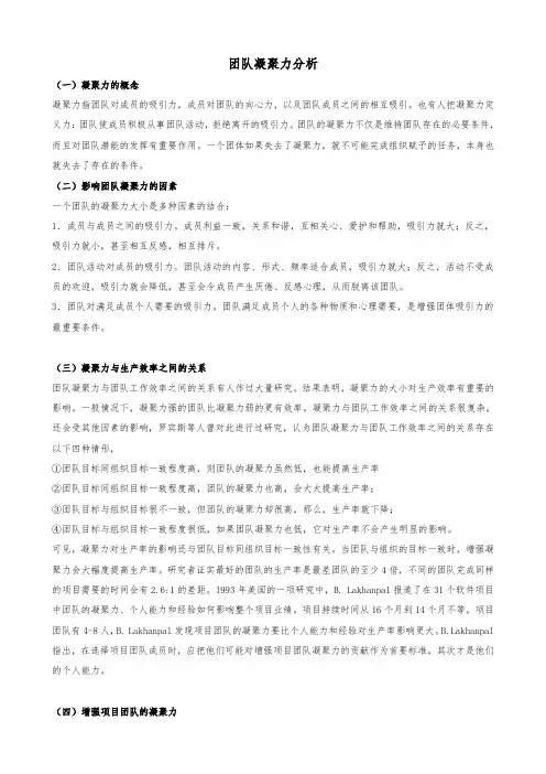 团队凝聚力分析