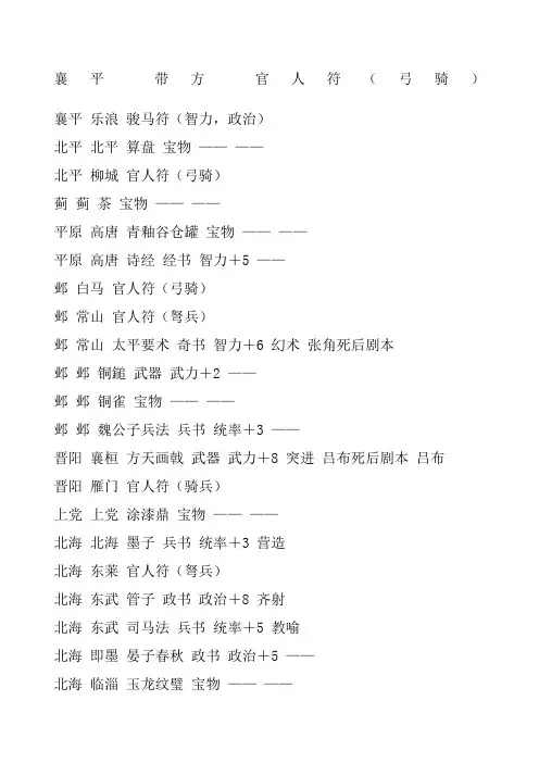 三国志全宝物